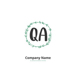 q a qa initial handwriting and signature logo vector image