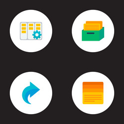 Set of project icons flat style symbols with task vector