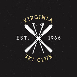 Vintage Ski Club Label - Mountain Adventure Vector Image