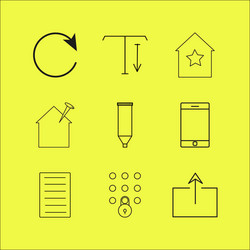 web linear icon set simple outline icons vector image