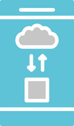 cloud computing glyph two colour icon vector image