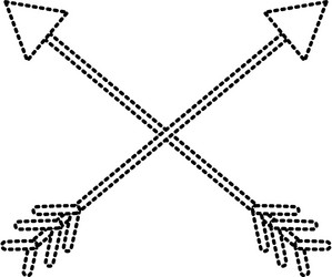 Dotted shape arrows in cross with pointer design vector