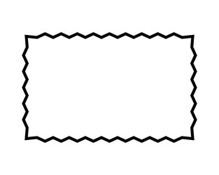 rectangle frame with zig zag edges empty text box vector image