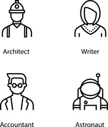 Skilled people avatar line vector