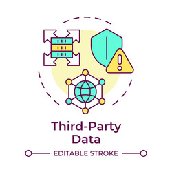 third party data multi color concept icon vector image