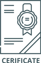 certificate line icon outline vector