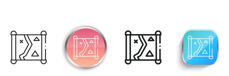 map icon thin linear regular and button style vector image