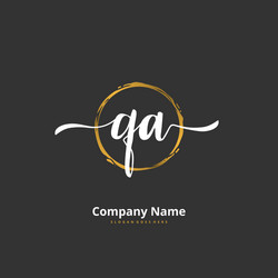 Q a qa initial handwriting and signature logo vector