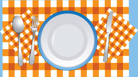 Table Setting with Plates and Utensils vector image