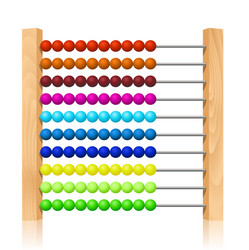 abacus with colorful wooden beads vector