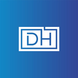 Creative initial letter dh square logo design Vector Image
