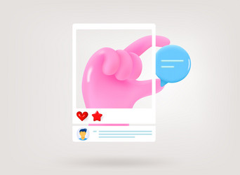 Internet message with hand chatting concept 3d vector