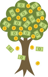money tree with golden coins Vector Image