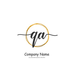q a qa initial handwriting and signature logo vector