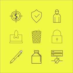 web linear icon set simple outline icons vector image