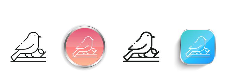 bird icon thin linear regular and button style vector image