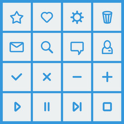 Flat ui design elements - set of basic web icons vector