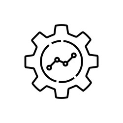 growth graph in gear icon like profit management vector