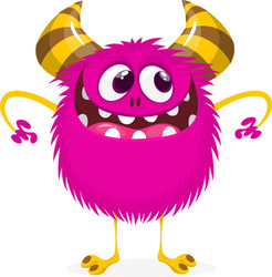 Mischievous cartoon monster character tock vector