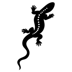 Stylized lizard black white reptile vector