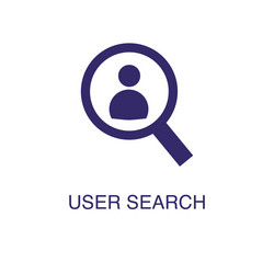 user search element in flat simple style on white vector image