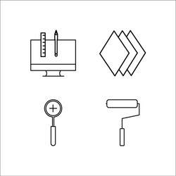 design and studio simple linear icon setsimple vector image