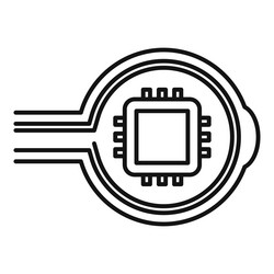 electronic circuit with a microchip connecting vector image