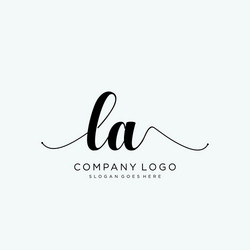 Initial la handwriting logo with circle template Vector Image
