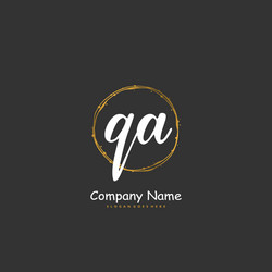 q a qa initial handwriting and signature logo vector image
