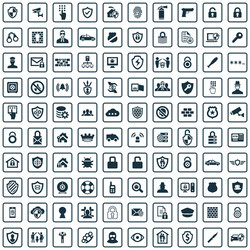 security 100 icons universal set for web and ui vector image