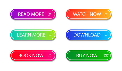 set modern button for infographic web modile vector image
