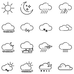 clouds icons set of in different form vector image