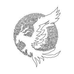 continuous curve one line drawing of flying vector image