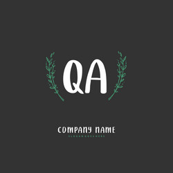q a qa initial handwriting and signature logo vector