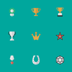 set of simple prize icons vector