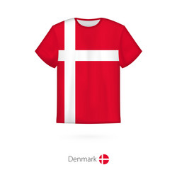 T-shirt design with flag denmark vector