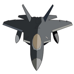 F-22 Raptor Jet - Front View Vector Image