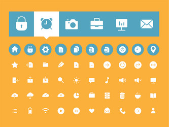 flat user interface icons set vector image