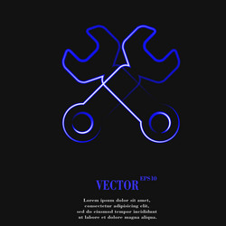 wrench tool to work flat modern web button vector image