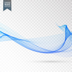Blue transparent smooth wave background Royalty Free Vector
