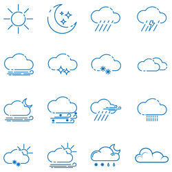 clouds icons set of in different form vector image