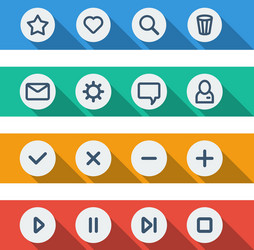 Flat ui design elements - set of basic web icons vector