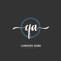 q a qa initial handwriting and signature logo vector