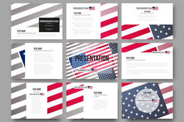 Set of 9 templates for presentation slides vector