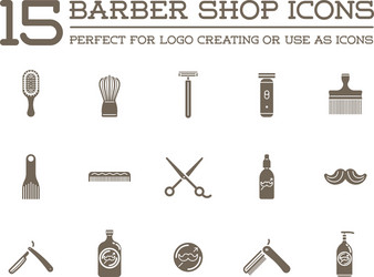 Set of barber shop elements and shave icons vector