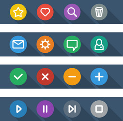 flat ui design elements - set of basic web icons vector image