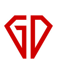 Modern simple initial gd logo design Royalty Free Vector