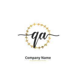 Q a qa initial handwriting and signature logo vector
