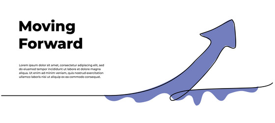 continuous line design of arrow pointing up one vector image