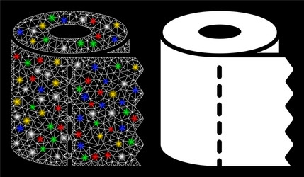 Flare mesh network toilet paper roll icon vector